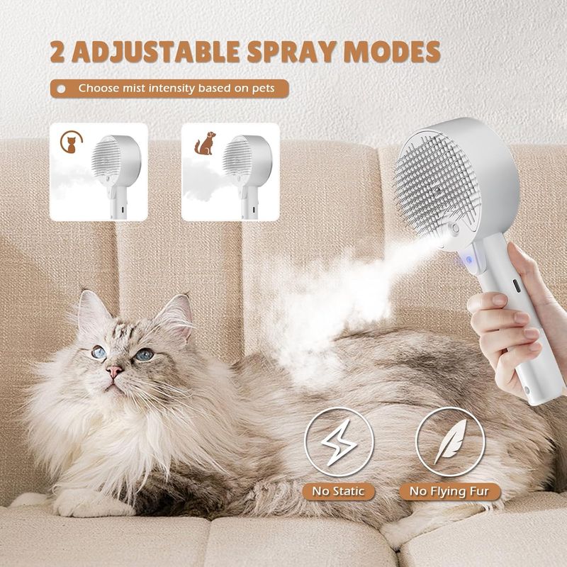LovuPet Brosse Autonettoyante pour Chien et Chat avec Réservoir d’Eau