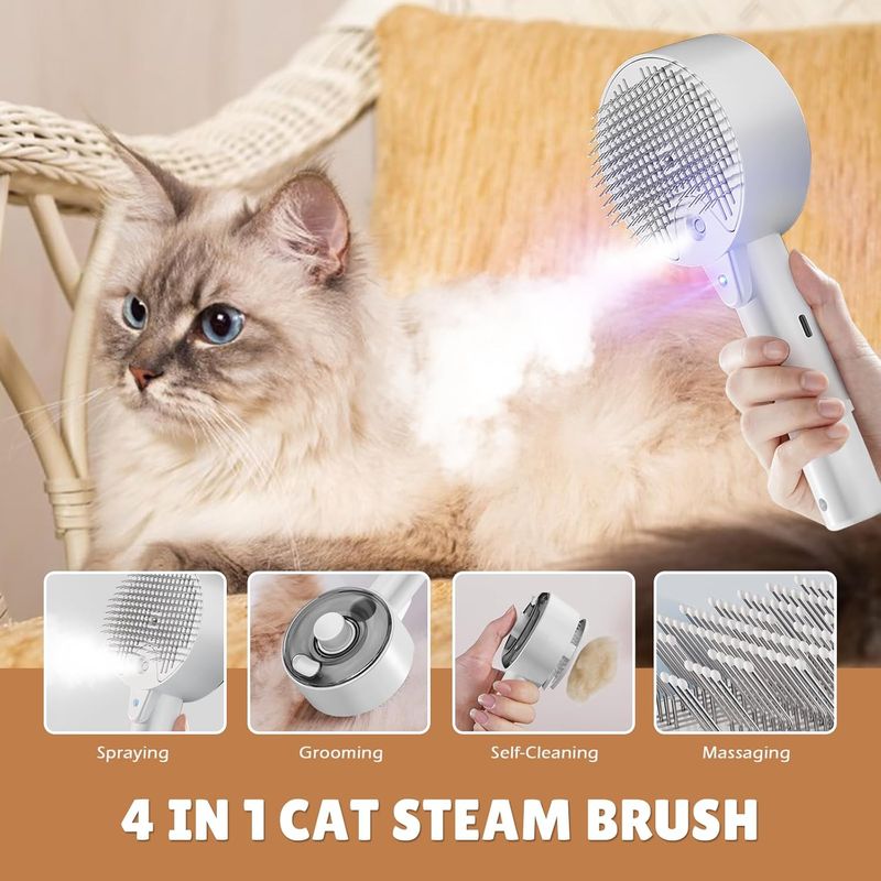 LovuPet Brosse Autonettoyante pour Chien et Chat avec Réservoir d’Eau