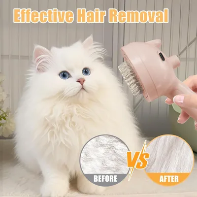 LovuPet Brosse à vapeur pour chien et chat avec bouton de déverrouillage