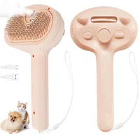 LovuPet Brosse à vapeur pour chien et chat avec bouton de déverrouillage
