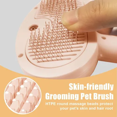 LovuPet Brosse à vapeur pour chien et chat avec bouton de déverrouillage