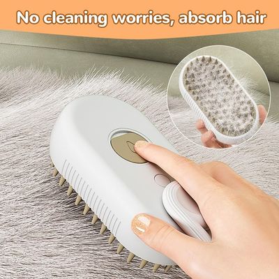 LovuPet Brosse à Vapeur  4 en 1, Épilation et Massage pour Chats-Blanc