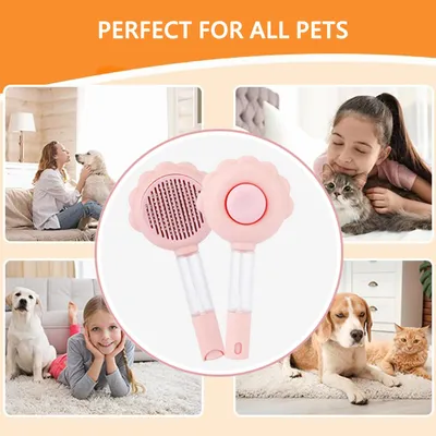 LovuPet Brosse pour chat avec bouton de déverrouillage, outil de massage