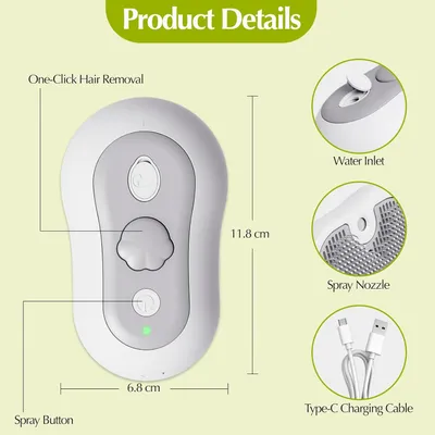 LovuPet Brosse Chat Vapeur Pour la Mue Avec Bouton de Nettoyage Facile