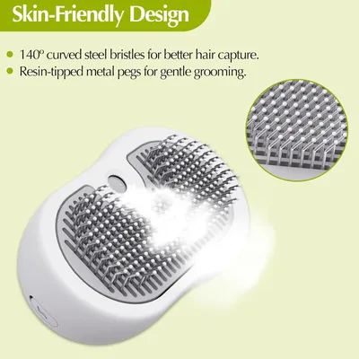 LovuPet Brosse Chat Vapeur Pour la Mue Avec Bouton de Nettoyage Facile