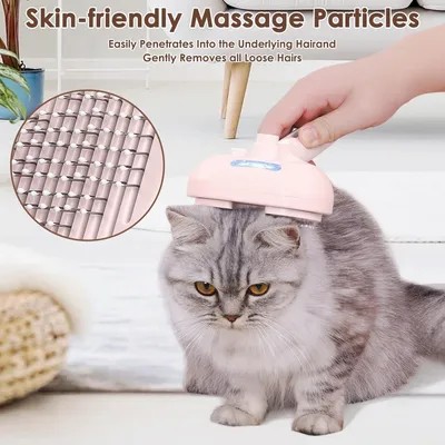 LovuPet Brosse Chien Chat à Vapeur, 3 En 1 Peigne De Massage En Spray-Rose