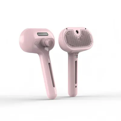 LovuPet Brosse Chien Chat à Vapeur, 3 En 1 Peigne De Massage En Spray-Rose