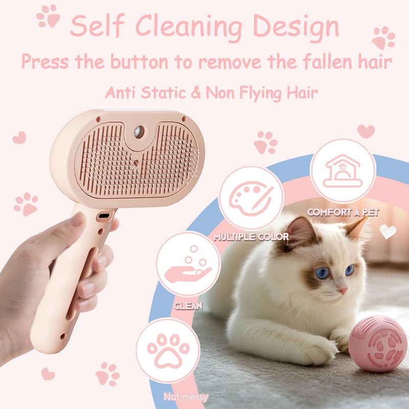 LovuPet Brosse à vapeur pour chat,peigne dépilatoire compagnie