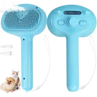 LovuPet Brosse à vapeur pour chien et chat avec bouton de déverrouillage