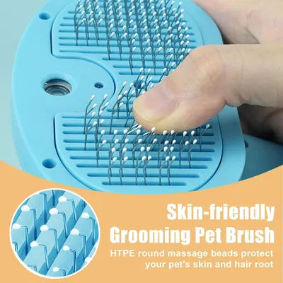 LovuPet Brosse à vapeur pour chien et chat avec bouton de déverrouillage