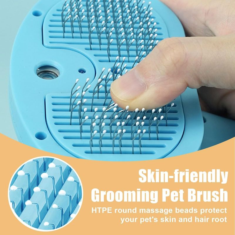 LovuPet Brosse à vapeur pour chien et chat avec bouton de déverrouillage