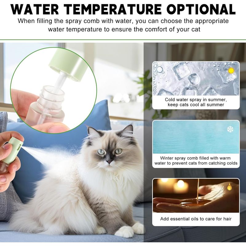 LovuPet Brosse pour chat avec bouton de déverrouillage, outil de massage