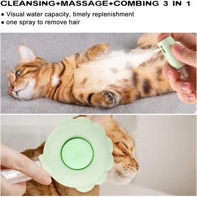 LovuPet Brosse pour chat avec bouton de déverrouillage, outil de massage