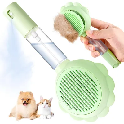 LovuPet Brosse pour chat avec bouton de déverrouillage, outil de massage