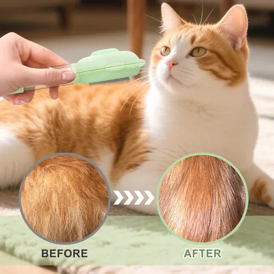 LovuPet Brosse pour chat avec bouton de déverrouillage, outil de massage