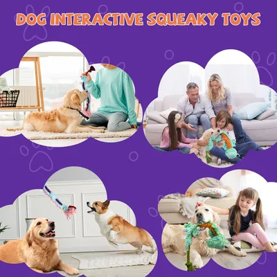 LovuPet Jouets pour chien froissés, peluche couinante