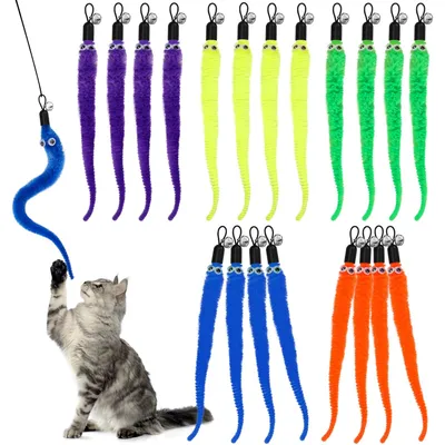 LovuPet 20 piezas de juguetes de plumas para gatos, juguete repuesto gatos