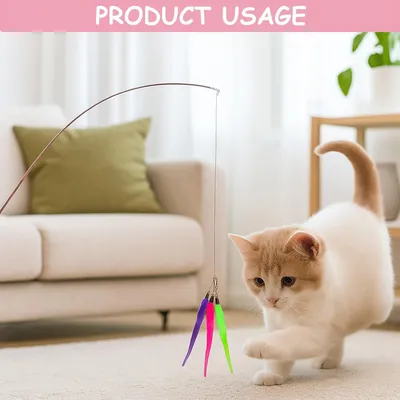 LovuPet 11 Pièces Jouets à Plumes pour Chats, Jouet Interactif pour Chat