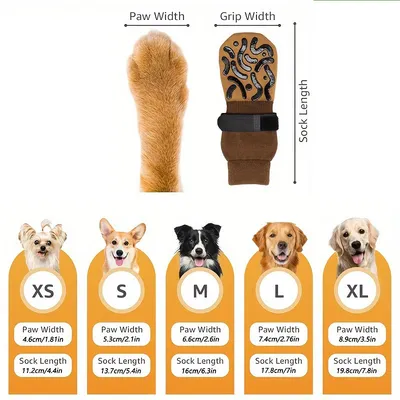 Chaussettes antidérapantes double face pour chien