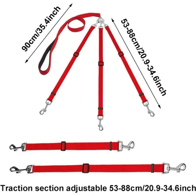 LovuPet Laisses pour Chien 3 en 1 Laisse,Multi-Animaux SéParateur De Laisse
