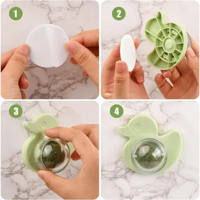 LovuPet 3 Pièces Jouet Boule d'herbe à Chat Rotative à 360°