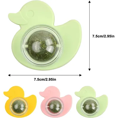 LovuPet 3 Pièces Jouet Boule d'herbe à Chat Rotative à 360°