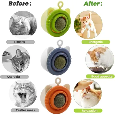 LovuPet Boule Herbe à Chat à Lécher,Jouet Boule d'herbe à Chat