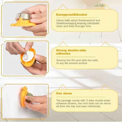 LovuPet 3 Pcs Jouets de Boule d'herbe à Chat Rotative à 360°