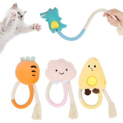 LovuPet 4PCS Jouets Interactifs pour Chat, Corde à Taquiner pour Chat