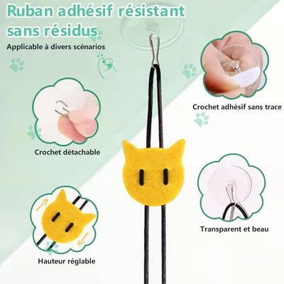 LovuPet 2Pcs Jouet Chat Interactif Souris Suspendue avec Queue à Plumes