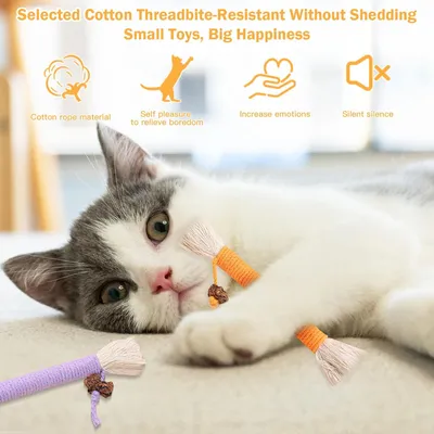 LovuPet Lot de 4 jouets à mâcher pour chat - Avec corde à mâcher