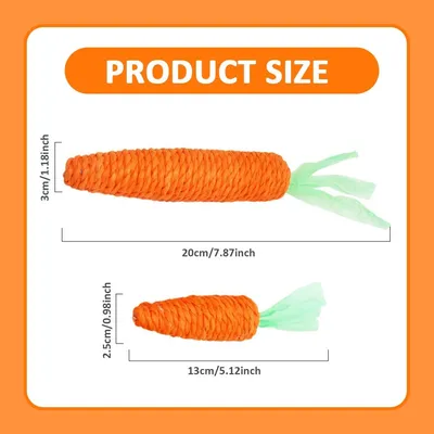 LovuPet 4pcs Carrot Cat Toys, Jouets en Corde Tressée