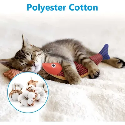 LovuPet Jouet Herbe a Chat, 3 Pièces Jouet pour Chat, Cataire Poisson Jouet