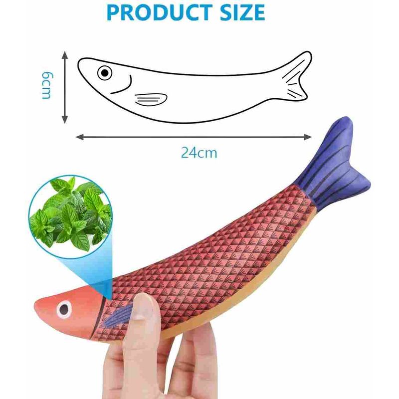 LovuPet Jouet Herbe a Chat, 3 Pièces Jouet pour Chat, Cataire Poisson Jouet