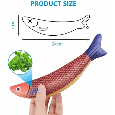 LovuPet Jouet Herbe a Chat, 3 Pièces Jouet pour Chat, Cataire Poisson Jouet