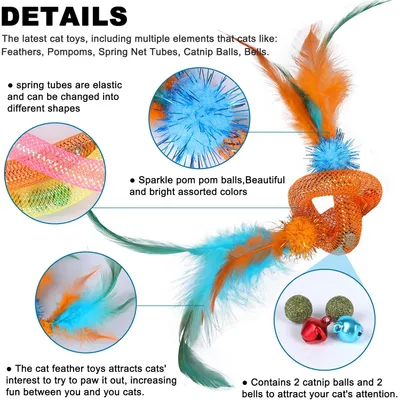 LovuPet Jouet Chat Interactif,Jouets pour Chats à Ressort avec Boules Herbe