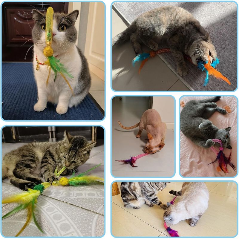 LovuPet Jouet Chat Interactif,Jouets pour Chats à Ressort avec Boules Herbe