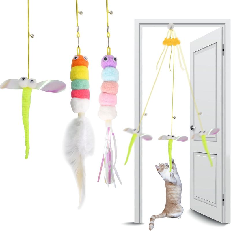 LovuPet Jouets pour Chats Suspendus, 3Pcs Colorés Jouet Chat