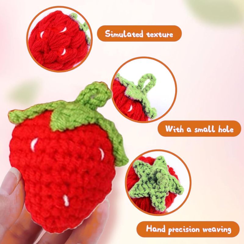 LovuPet Lot de 6 jouets interactifs pour chat en forme de fruits