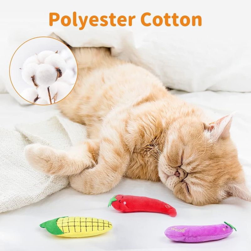 LovuPet Jouet Herbe a Chat, 4 Pièces Jouet pour Chat, Cataire Légume Jouet