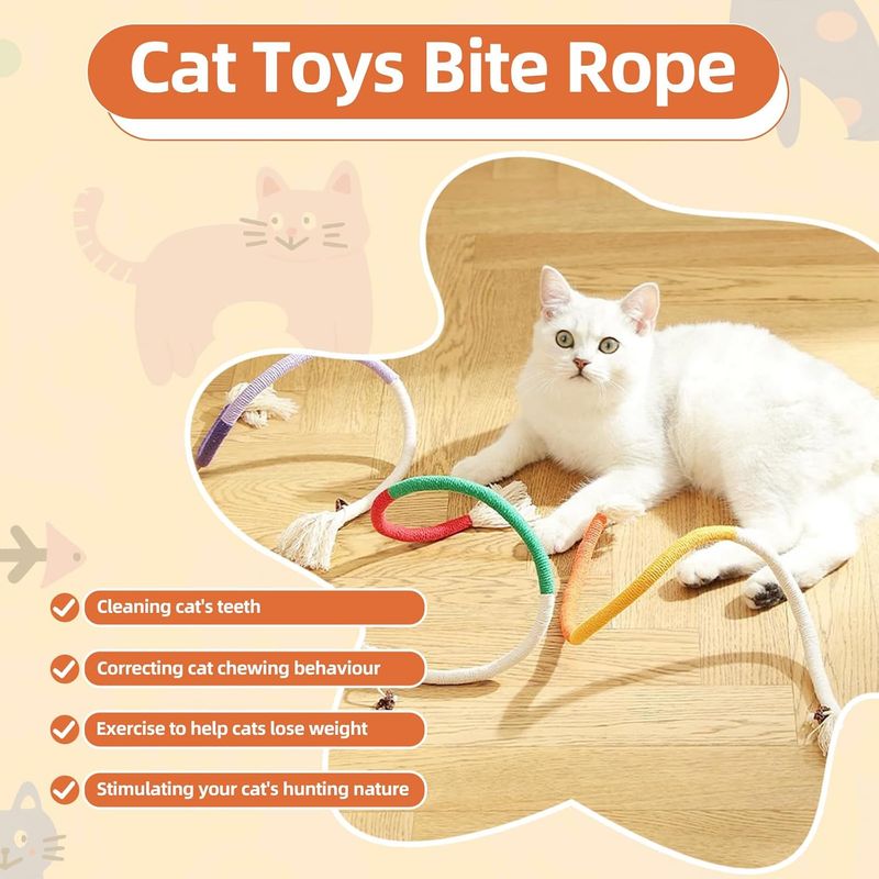 LovuPet 8 Pièces Jouet à Mordre en Corde à Herbe à Chat