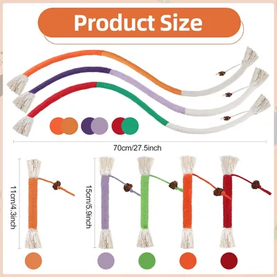 LovuPet 8 Pièces Jouet à Mordre en Corde à Herbe à Chat