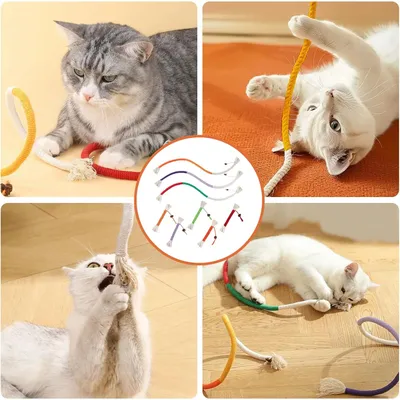 LovuPet 8 Pièces Jouet à Mordre en Corde à Herbe à Chat