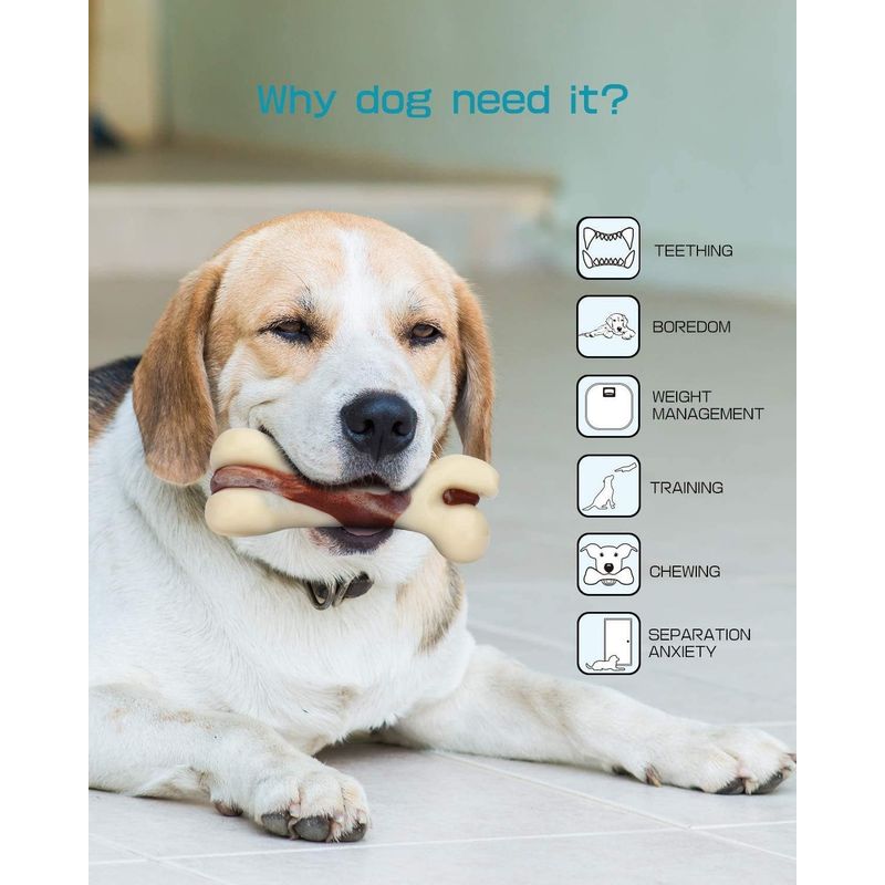 LovuPet Os à Mâcher pour Chien, Jouets Os Durable pour Mâcheurs Agressifs