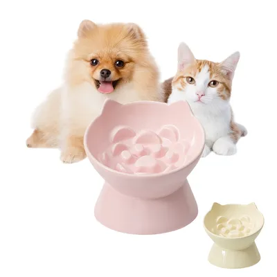 KPYTE Gamelle anti-étouffement pour chat Slow Food