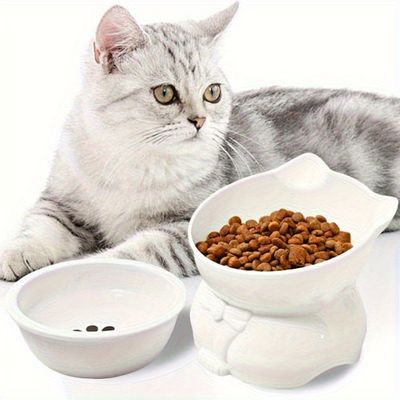 KPYTE Gamelle inclinée pour chat à pieds hauts