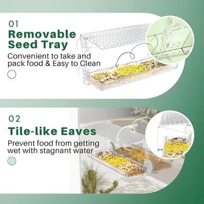 ZENITHMIND Mangeoires à fenêtre Acrylique Transparent