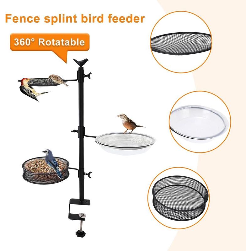 ZENITHMIND Bain d'oiseaux pour balustrade