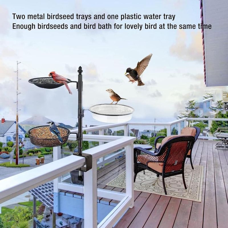 ZENITHMIND Bain d'oiseaux pour balustrade