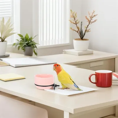 ZENITHMIND Bowl D'oiseau en Céramique Suspendu Plats De Nourriture